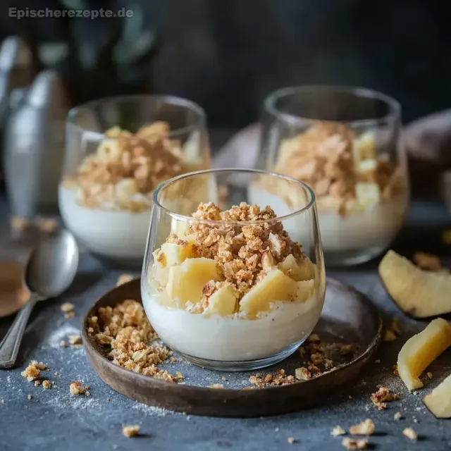 Bratapfel-Crumble auf Zimtcreme