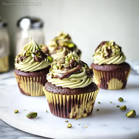 Mozartkugel Cupcakes mit Pistazien-Schoko Muffins