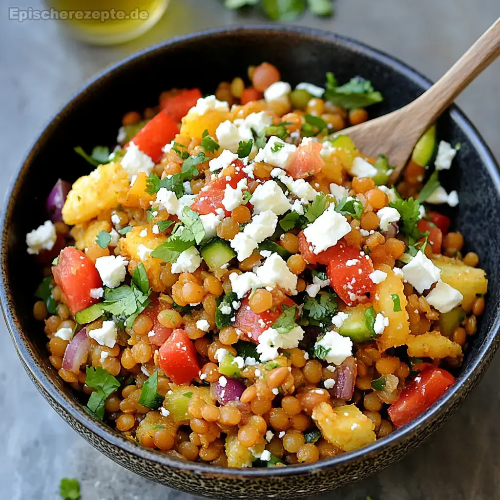 Orientalischer Linsen-Salat mit Feta