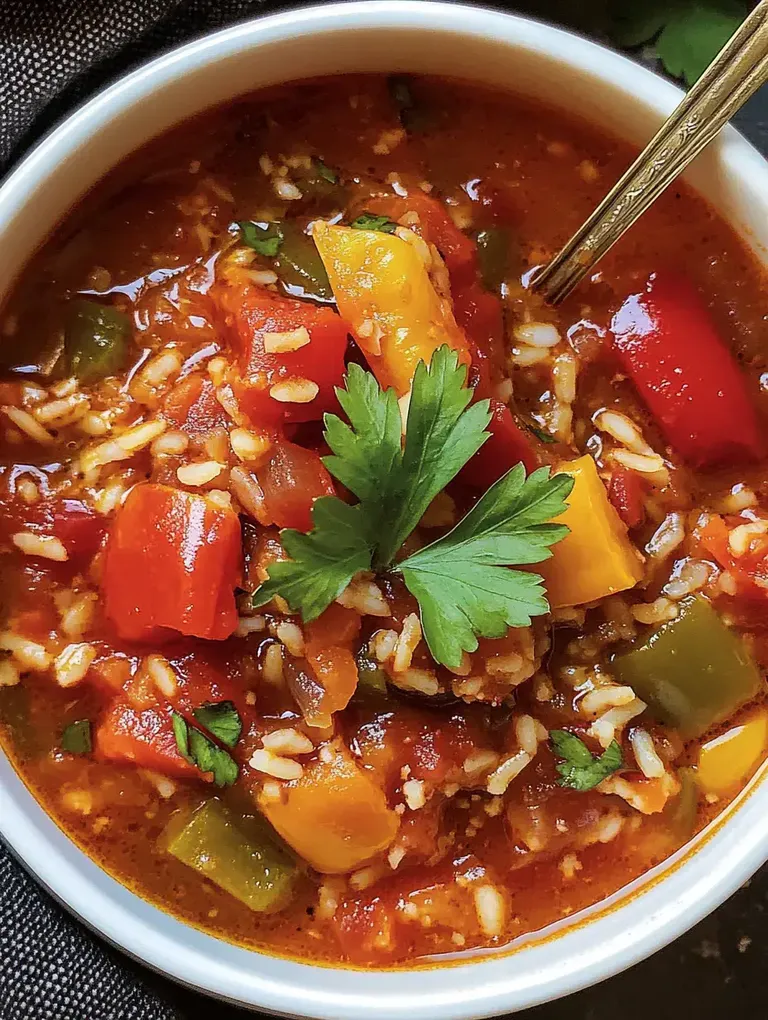 Eine Schüssel mit buntem Gemüse, Reis und Petersilie in einer würzigen Tomatensauce.