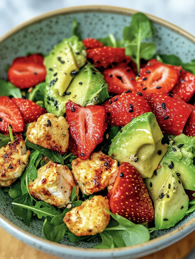 Erdbeer-Hähnchen-Salat mit Burrata – Frisch und Raffiniert