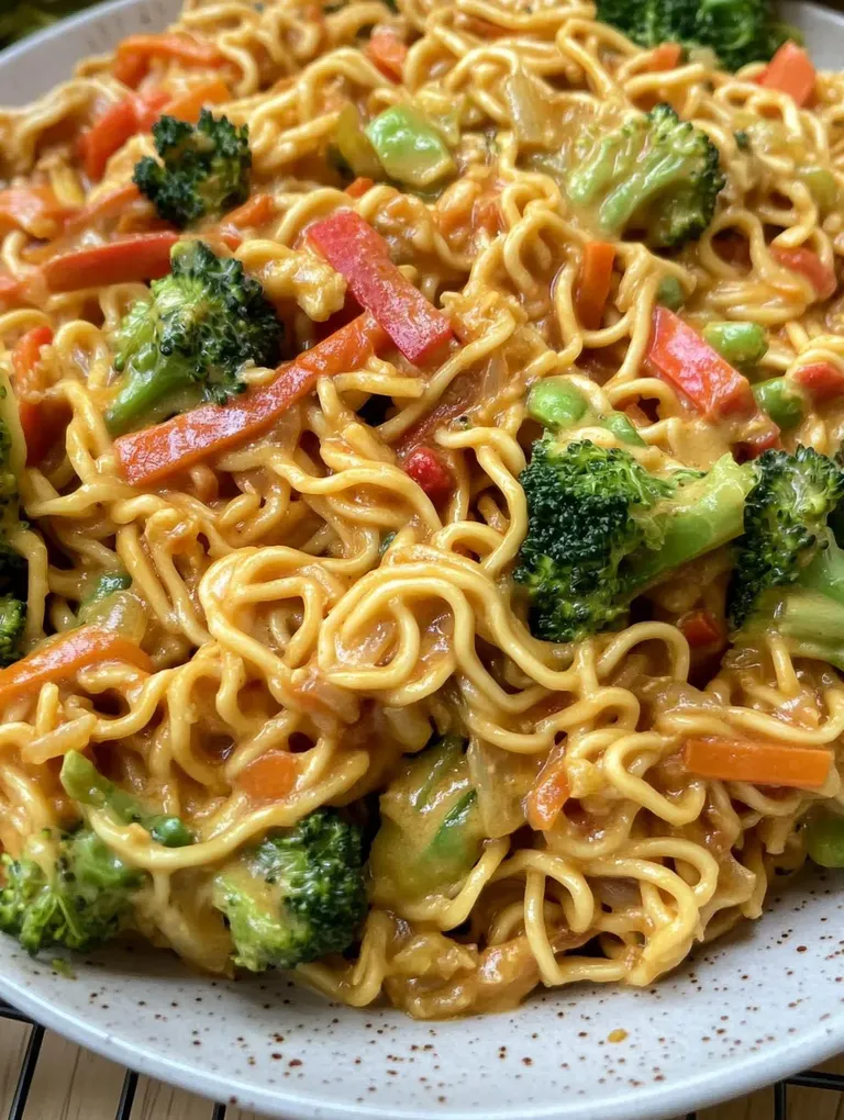 Mie-Nudeln mit Erdnusssauce und Gemüse