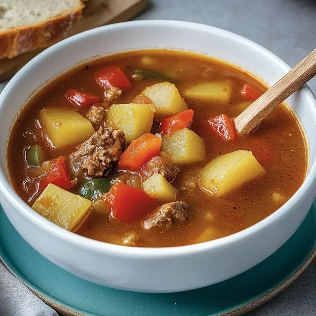 Gulaschsuppe mit Kartoffeln nach ungarischer Art