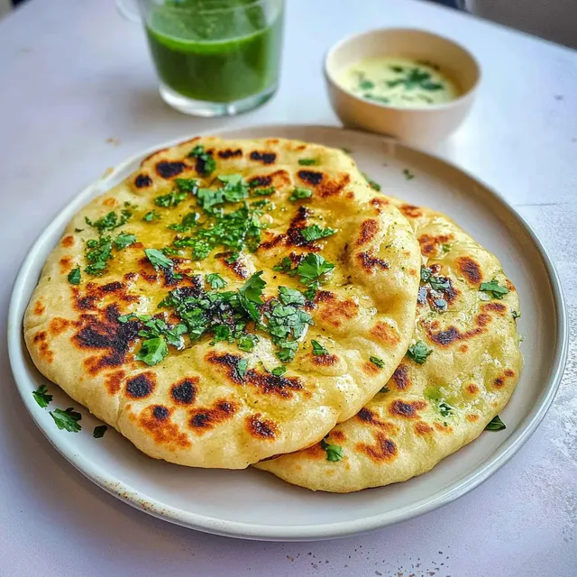 Gefülltes Pfannenbrot Rezept: Halloumi Naan