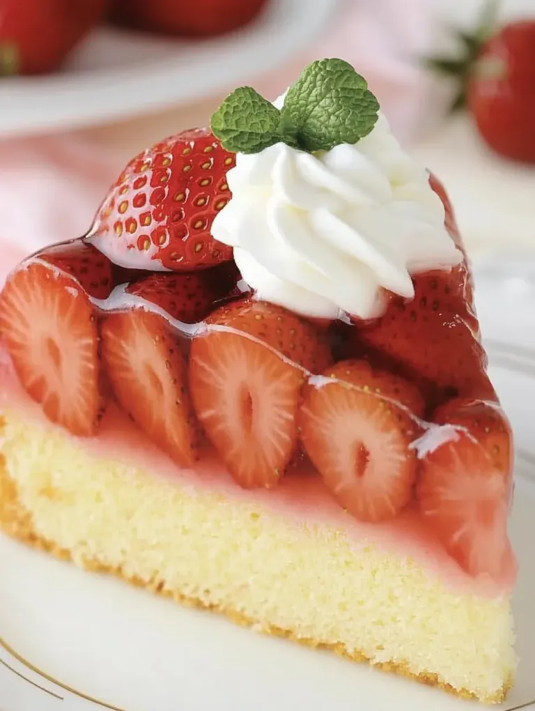 Fruchtiger Erdbeerkuchen auf Knusperboden