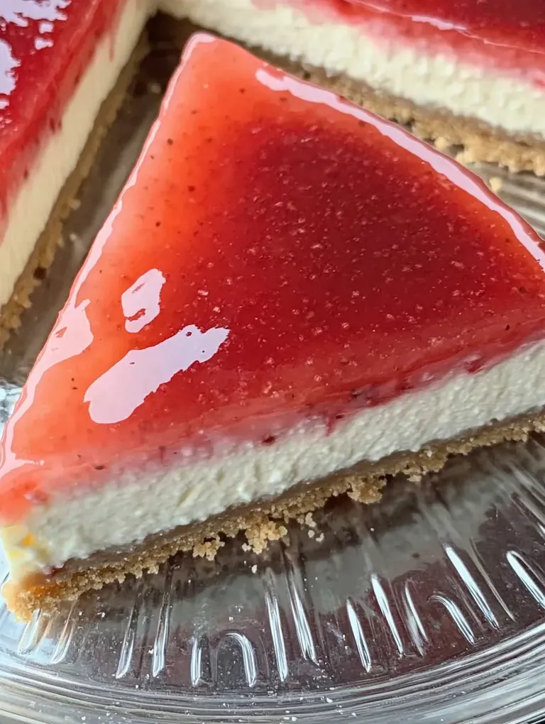 Cremiger Erdbeer-Cheesecake mit knusprigem Keksboden