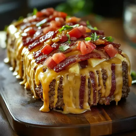 Saftiger Bacon-Cheeseburger-Hackbraten