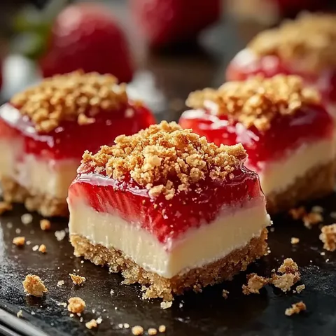 Erdbeer-Knusper-Käsekuchen-Häppchen