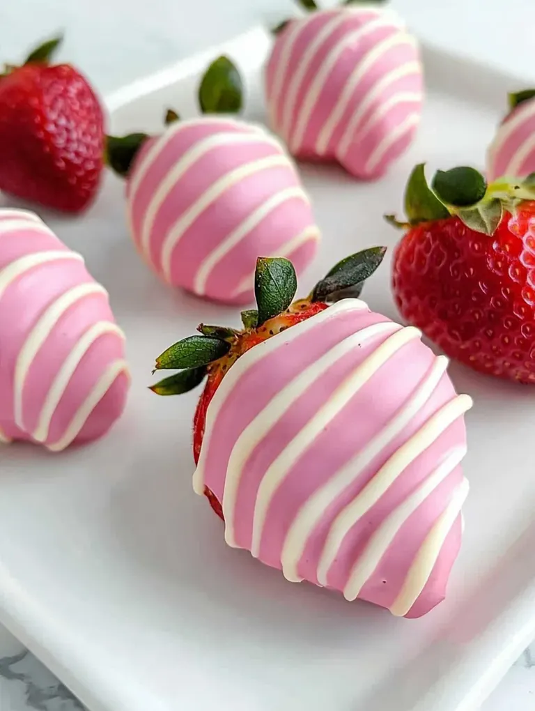 Easy Pink-Dipped Strawberries