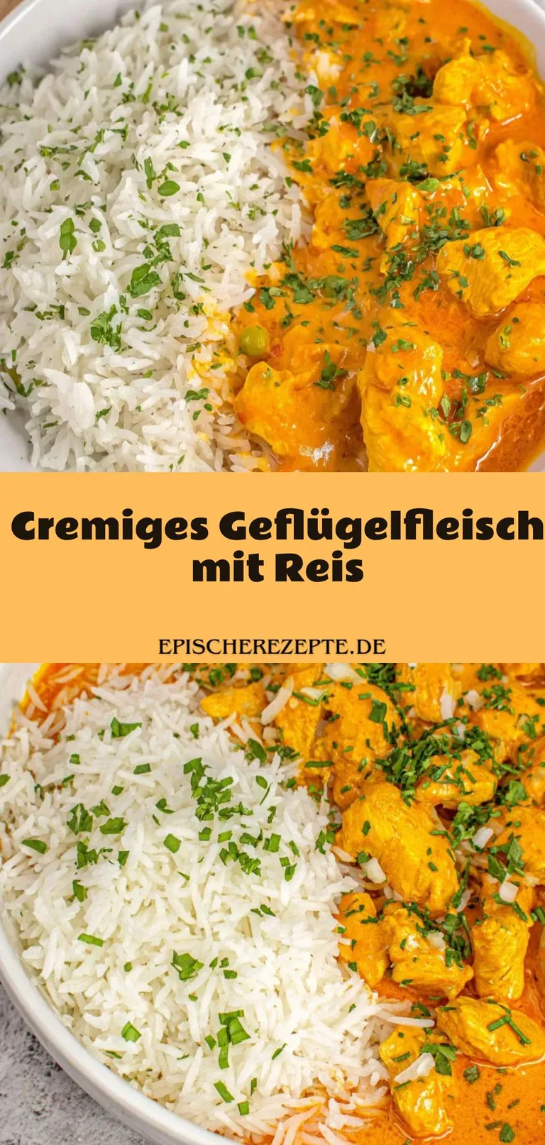 Template of Cremiges Geflügelfleisch mit Reis