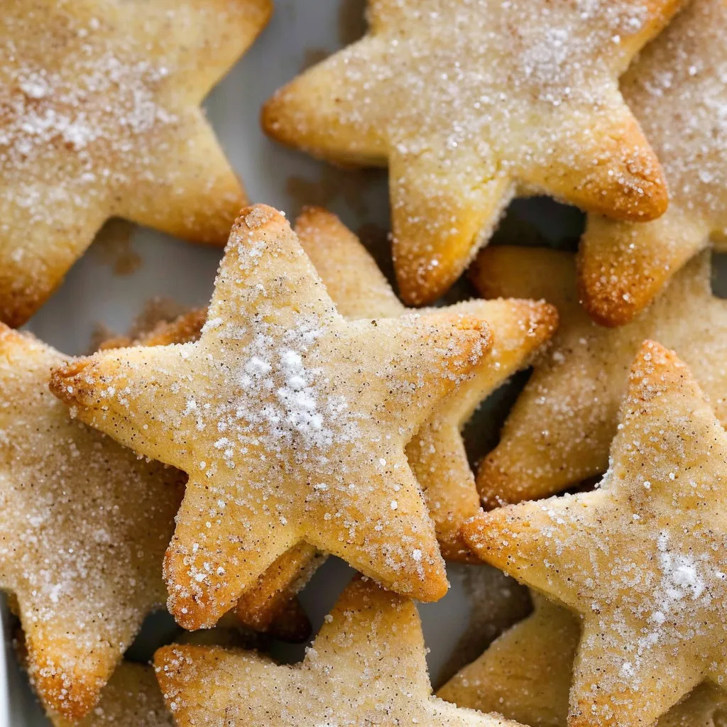 A plate of cookies with sugar on top.