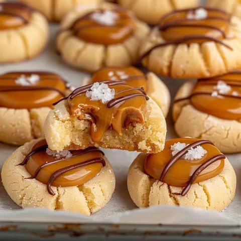 Twix Thumbprint Cookies.