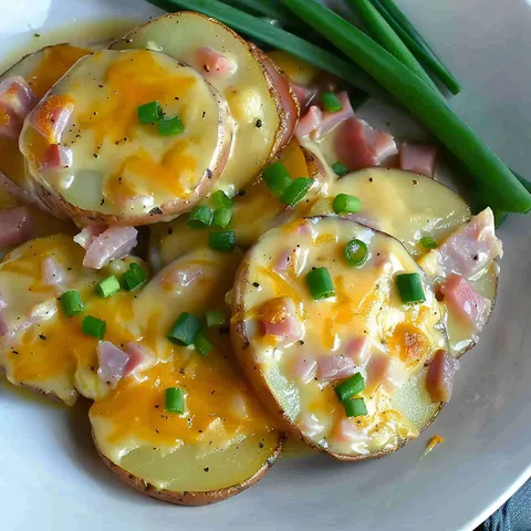 Slow cooker ham and potatoes.