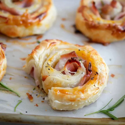 A tray of ham and cheese pinwheels.
