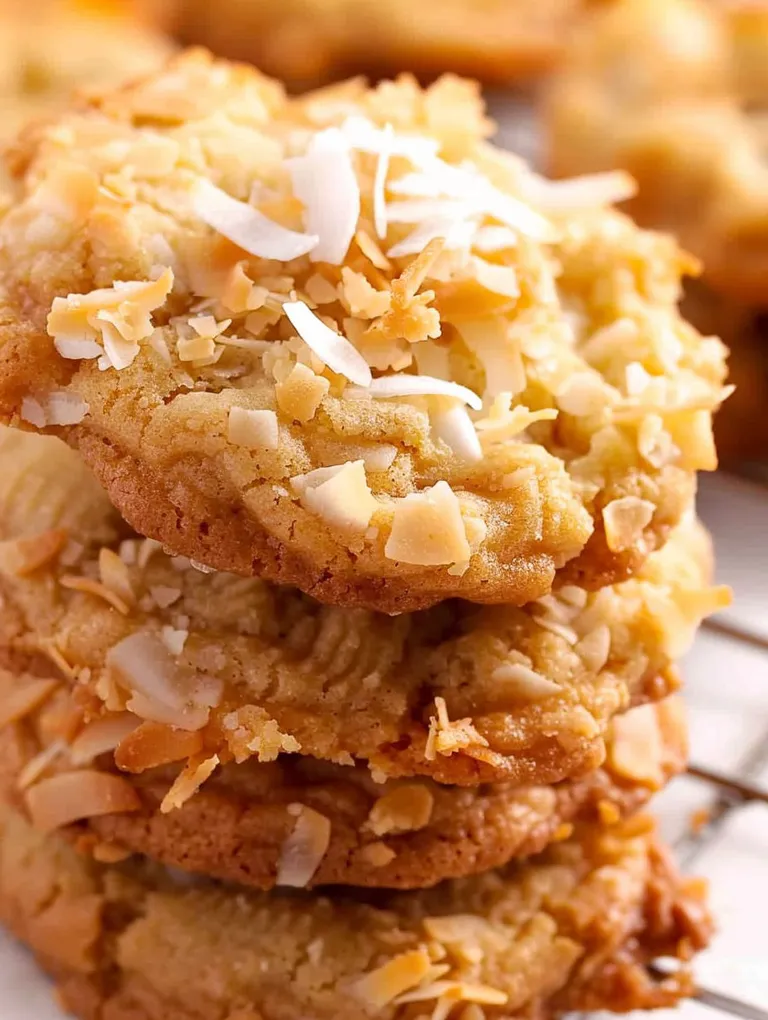 A stack of coconut cookies.