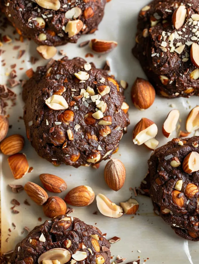 A plate of chocolate hazelnut cookies.