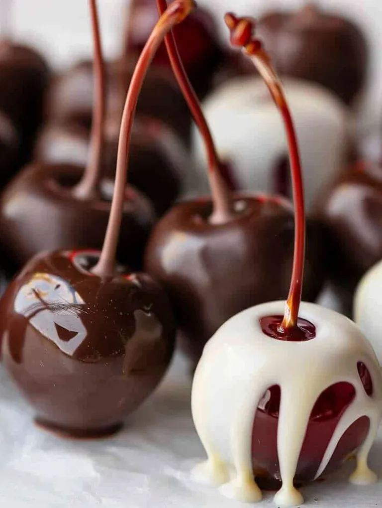 Chocolate cherries with a drizzle of Grand Marnier.