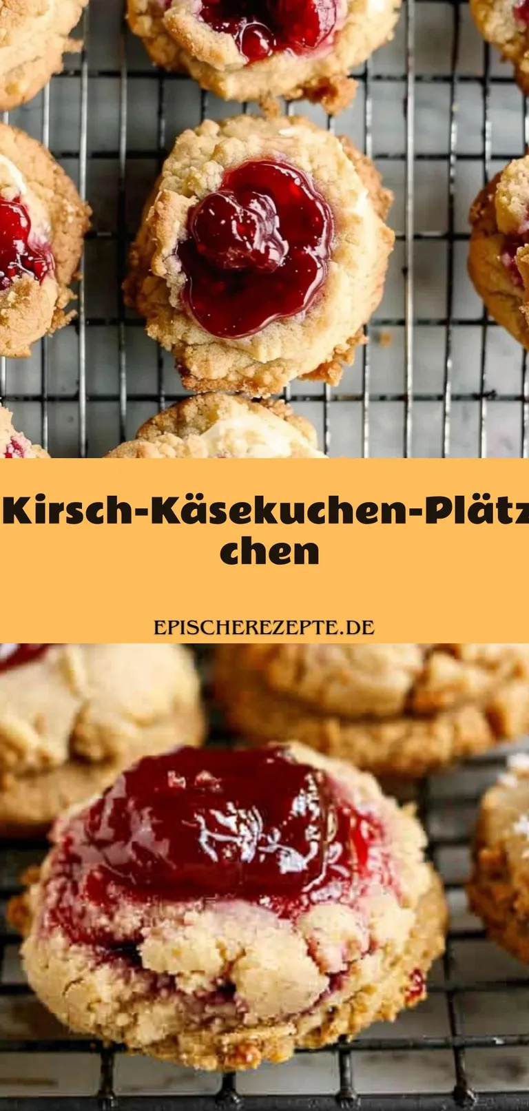 Template of Kirsch-Käsekuchen-Plätzchen