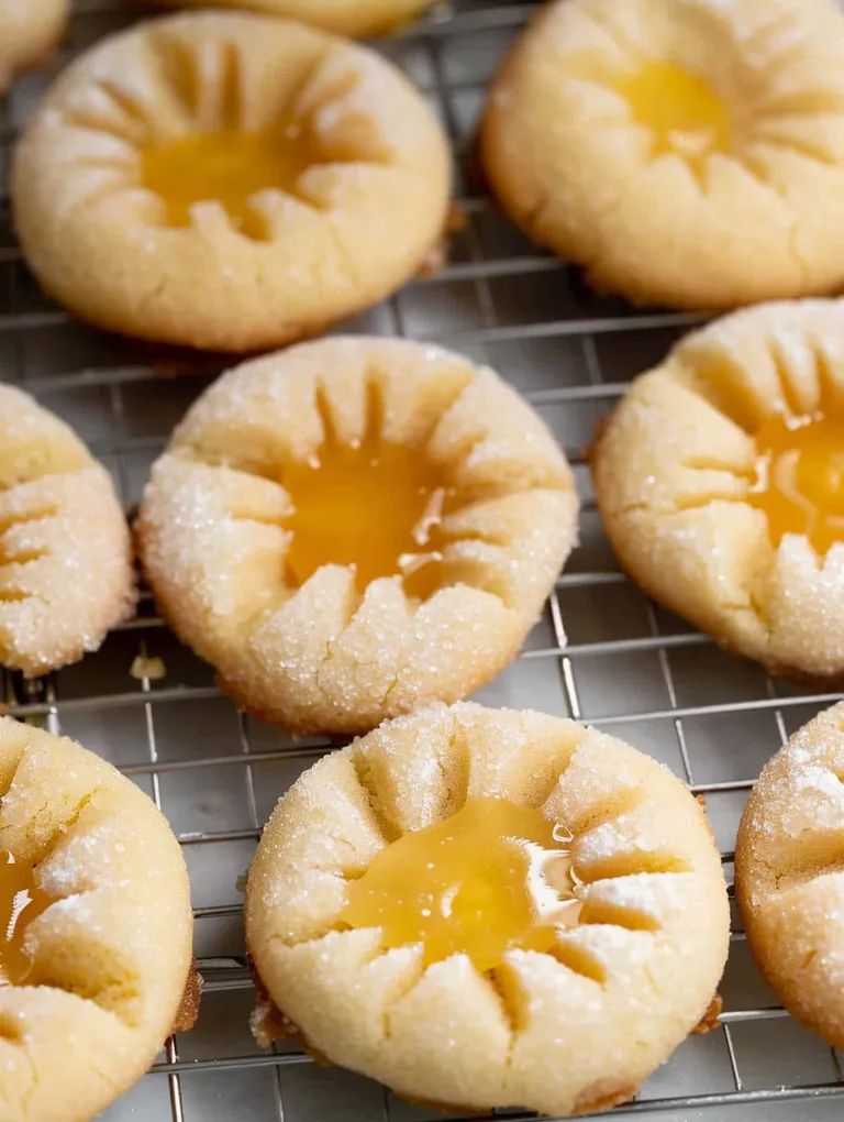 Lemon thumbprints on a cooling rack.