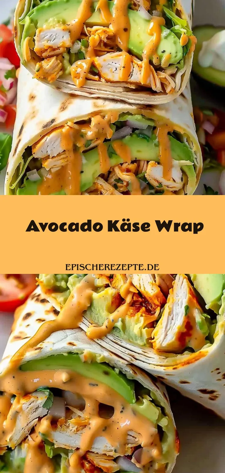 Template of Avocado Käse Wrap