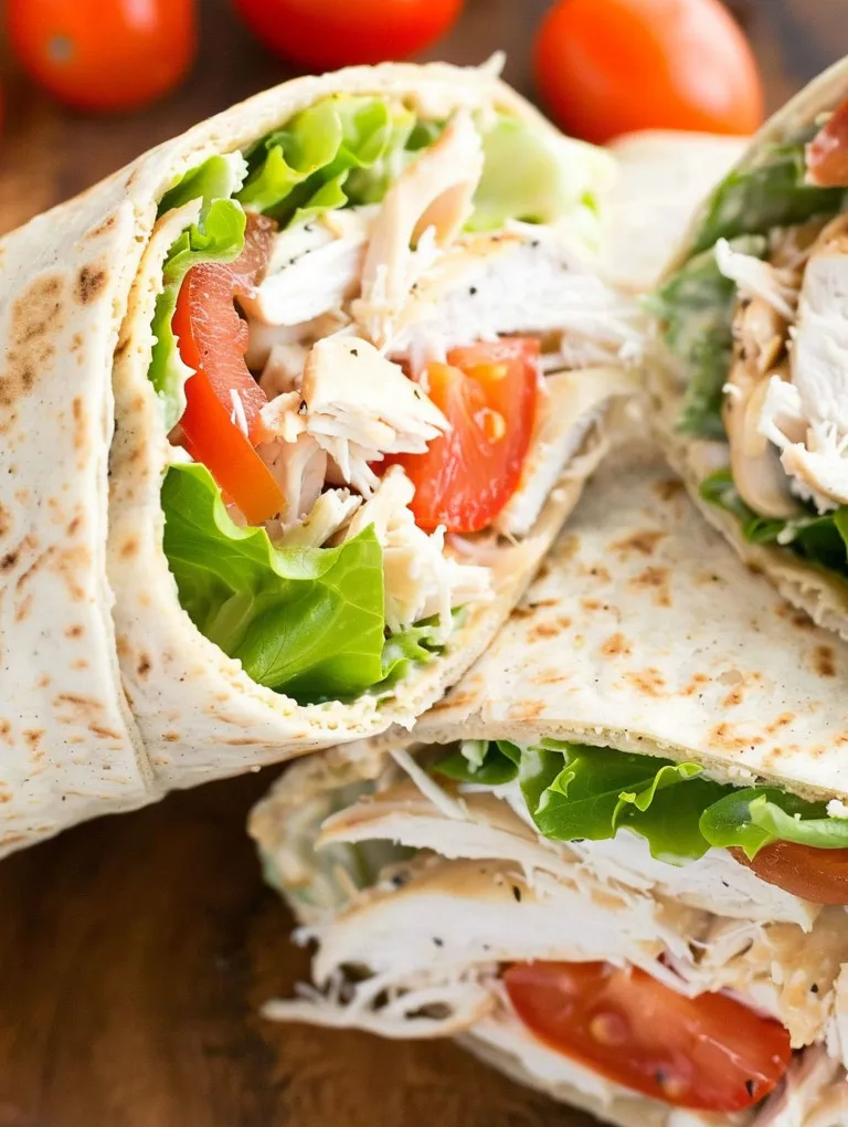 A chicken Caesar salad wrap.