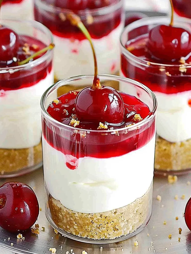 Cherry dessert in a glass.