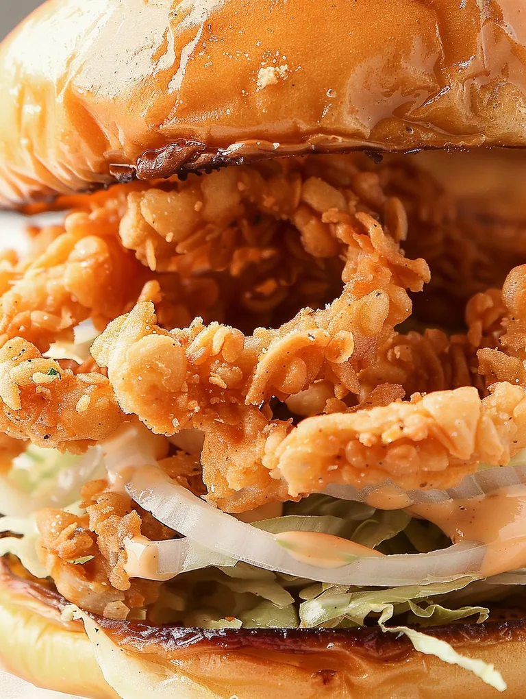 A close up of a fried onion ring.