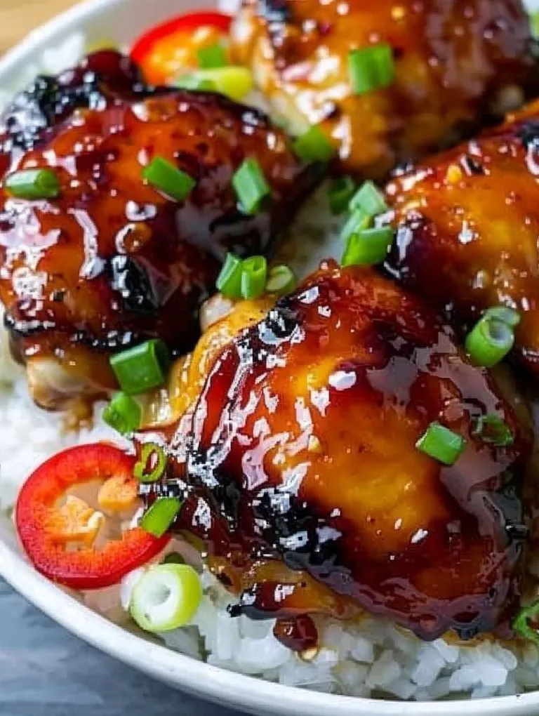 Chicken thighs in a bowl with sauce.