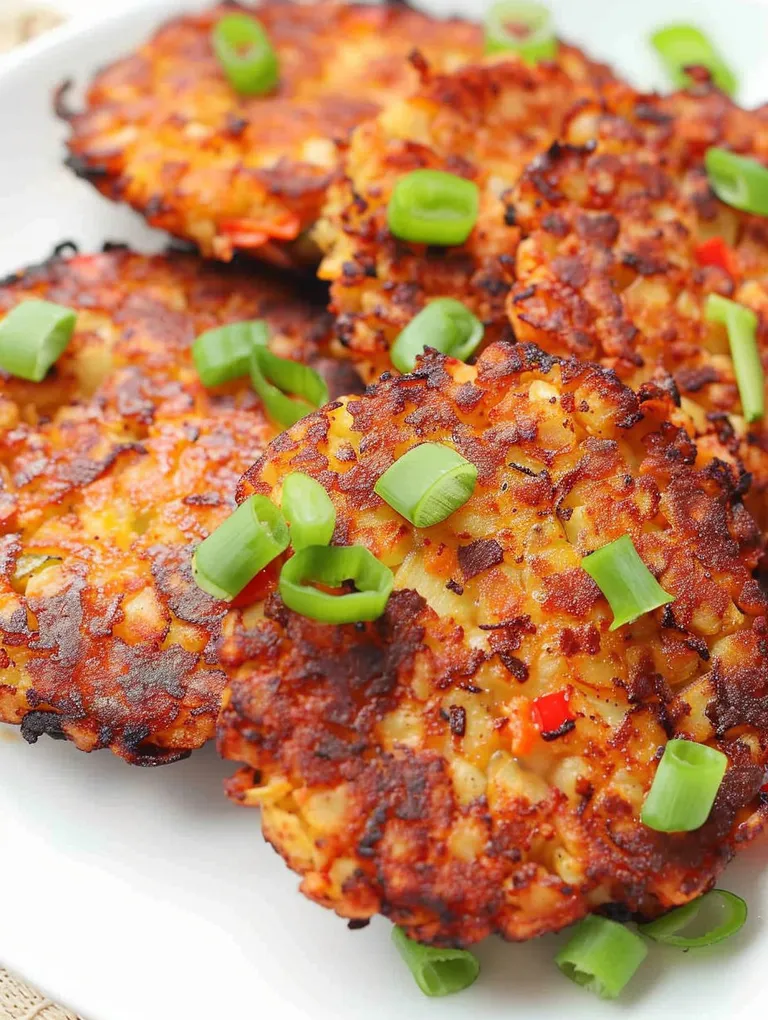 A plate of air fryer cauliflower hash browns.