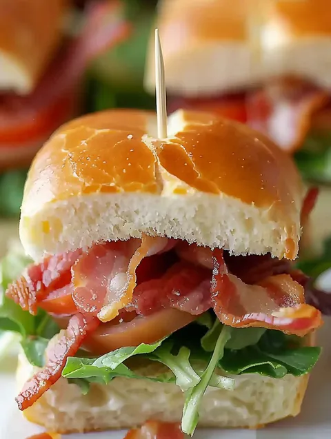 A BLT sandwich with bacon, lettuce, and tomato.