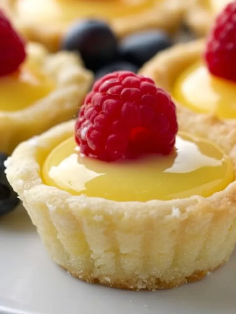 A small pastry with a raspberry on top.