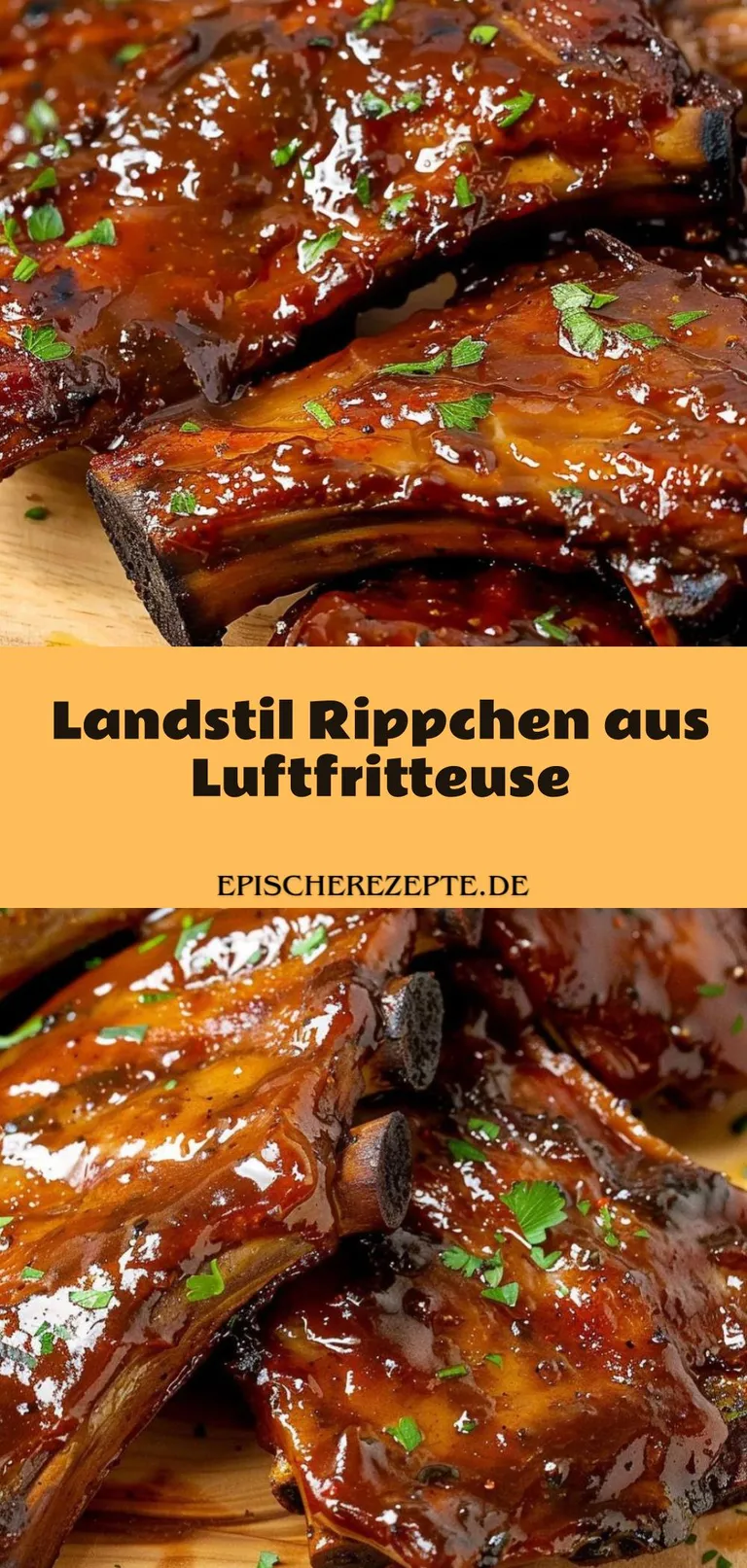 Template of Landstil Rippchen aus Luftfritteuse