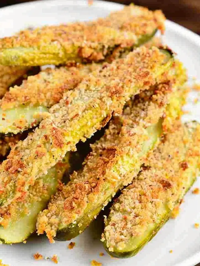 Fried pickles in an air fryer.