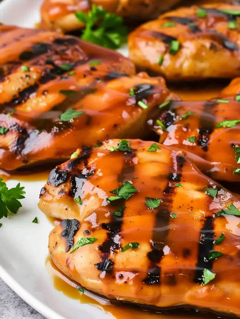 Grilled chicken with honey barbecue sauce.