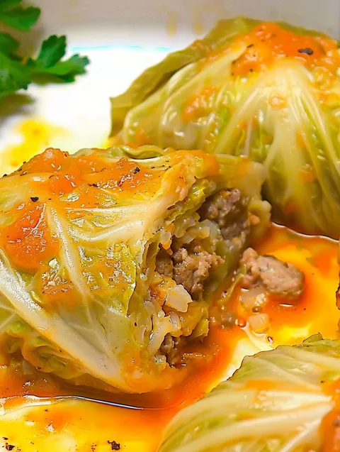 A dish of Russian stuffed cabbage.