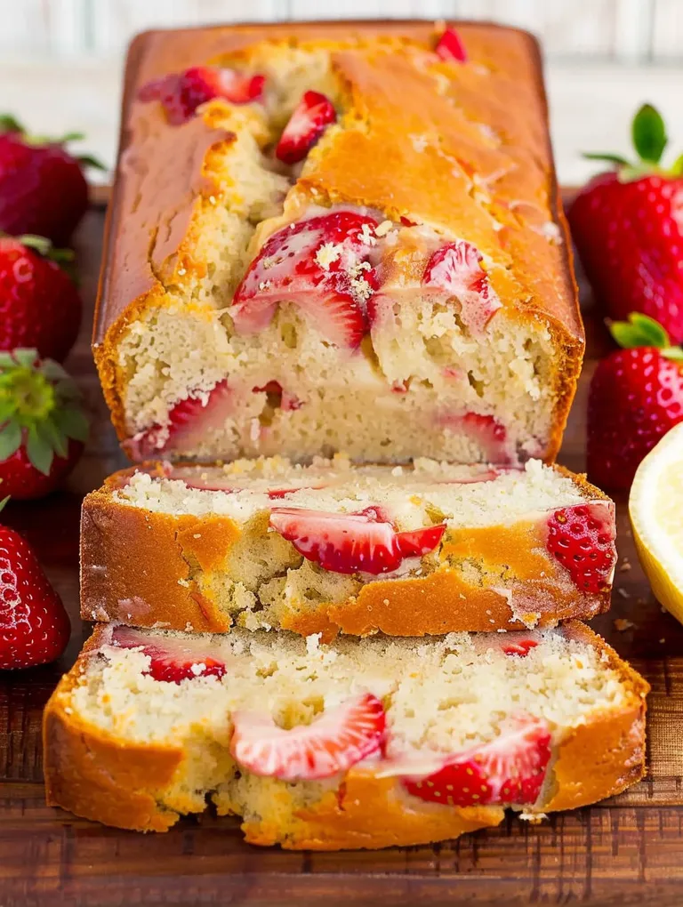 A slice of bread with strawberries and cream.