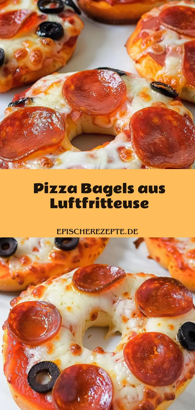 Template of Pizza Bagels aus Luftfritteuse