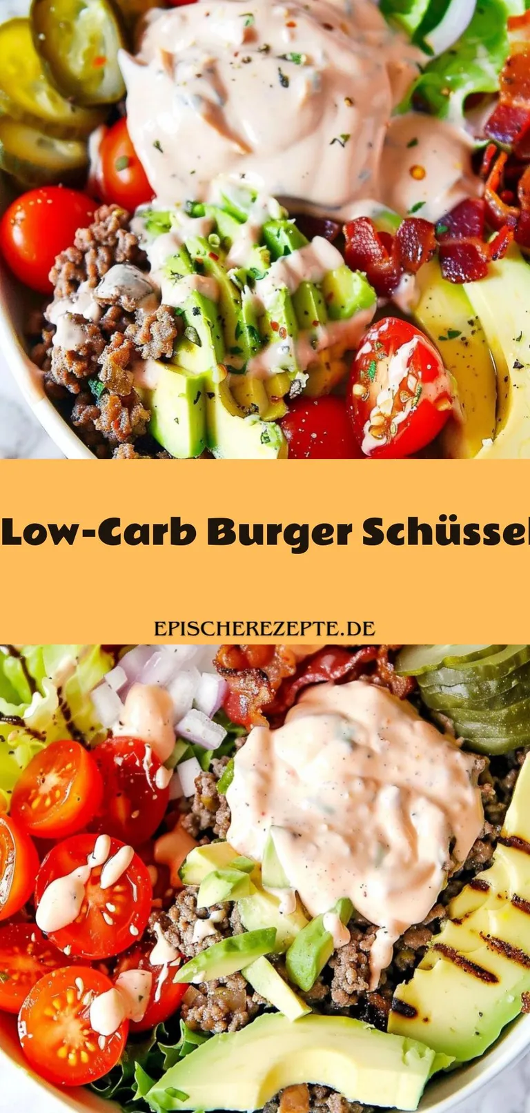 Template of Low-Carb Burger Schüssel