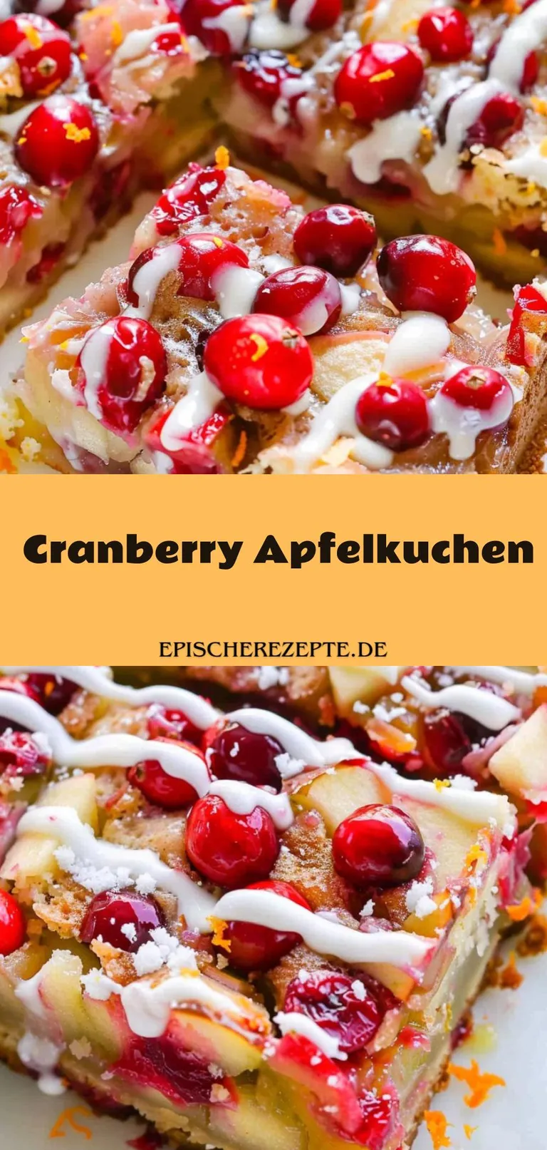 Template of Cranberry Apfelkuchen