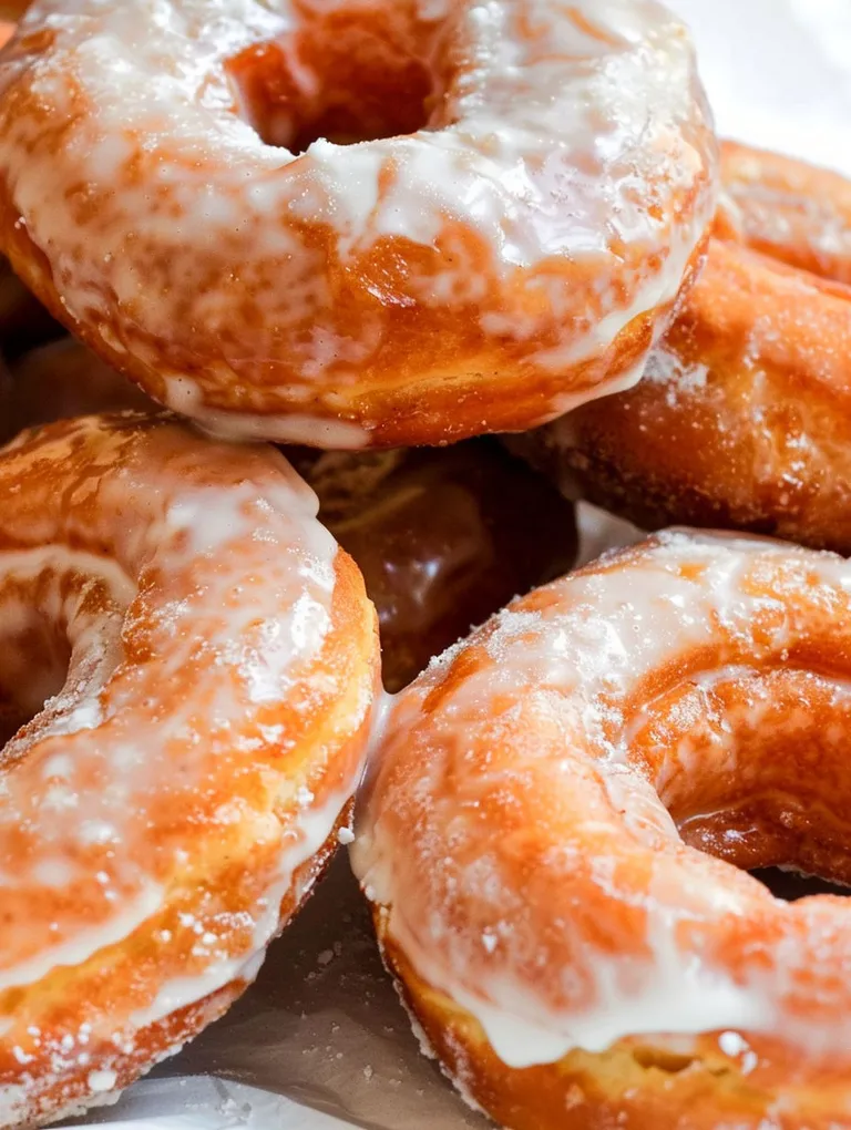 A stack of sour cream cake donuts.