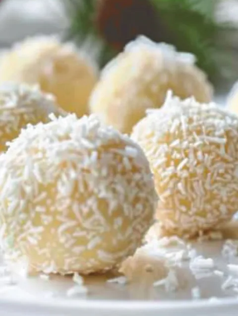 Coconut Eggnog Truffles.